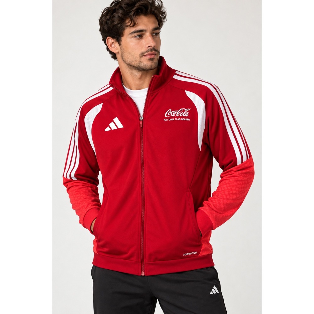 Adidas Track Jacket Mens M Red Coca-Cola National Flag Bearer Formotion KA7676